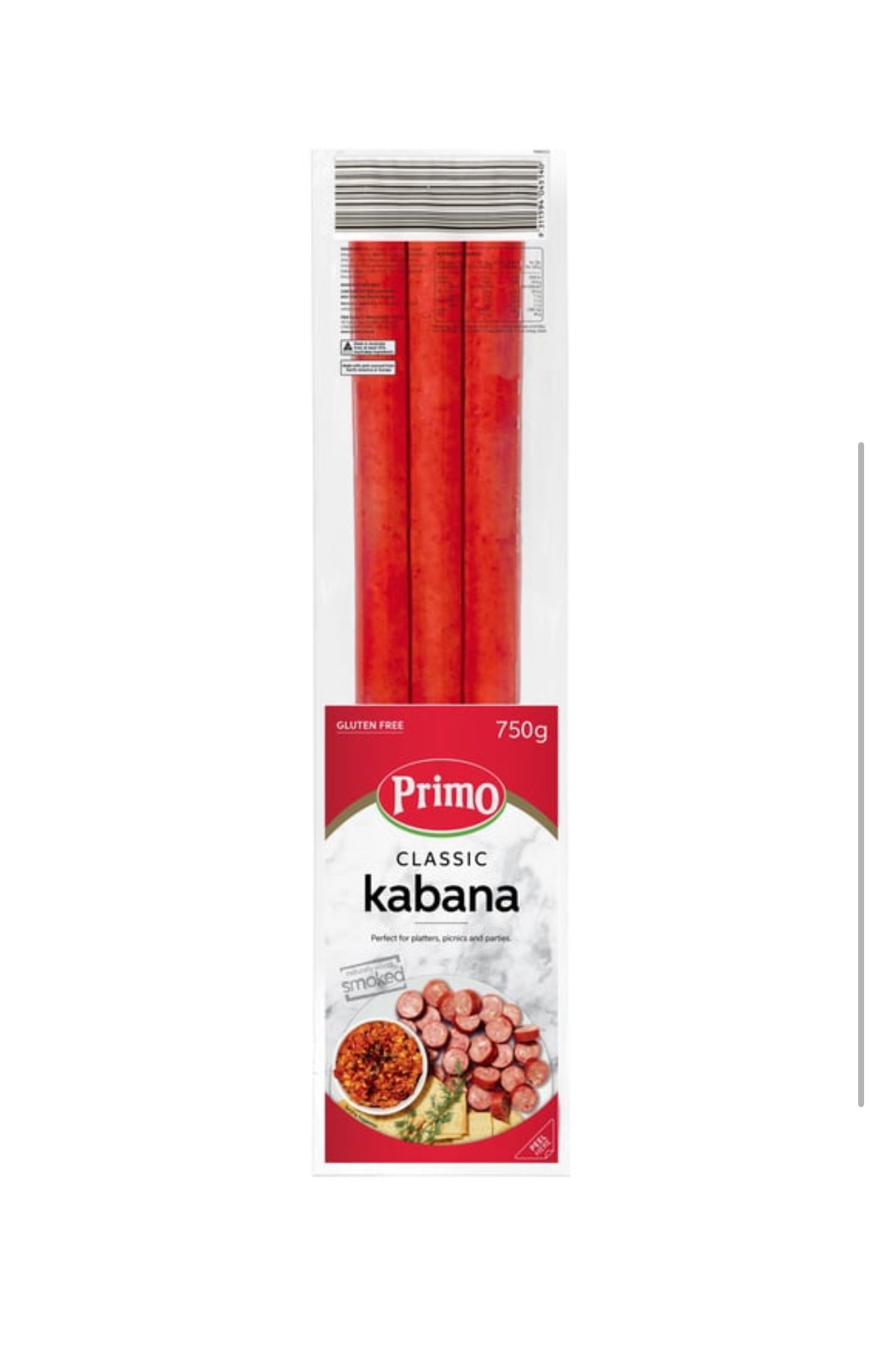 Primo Foods Gluten Free Classic
Kabana Sticks 4 ct (750 g)