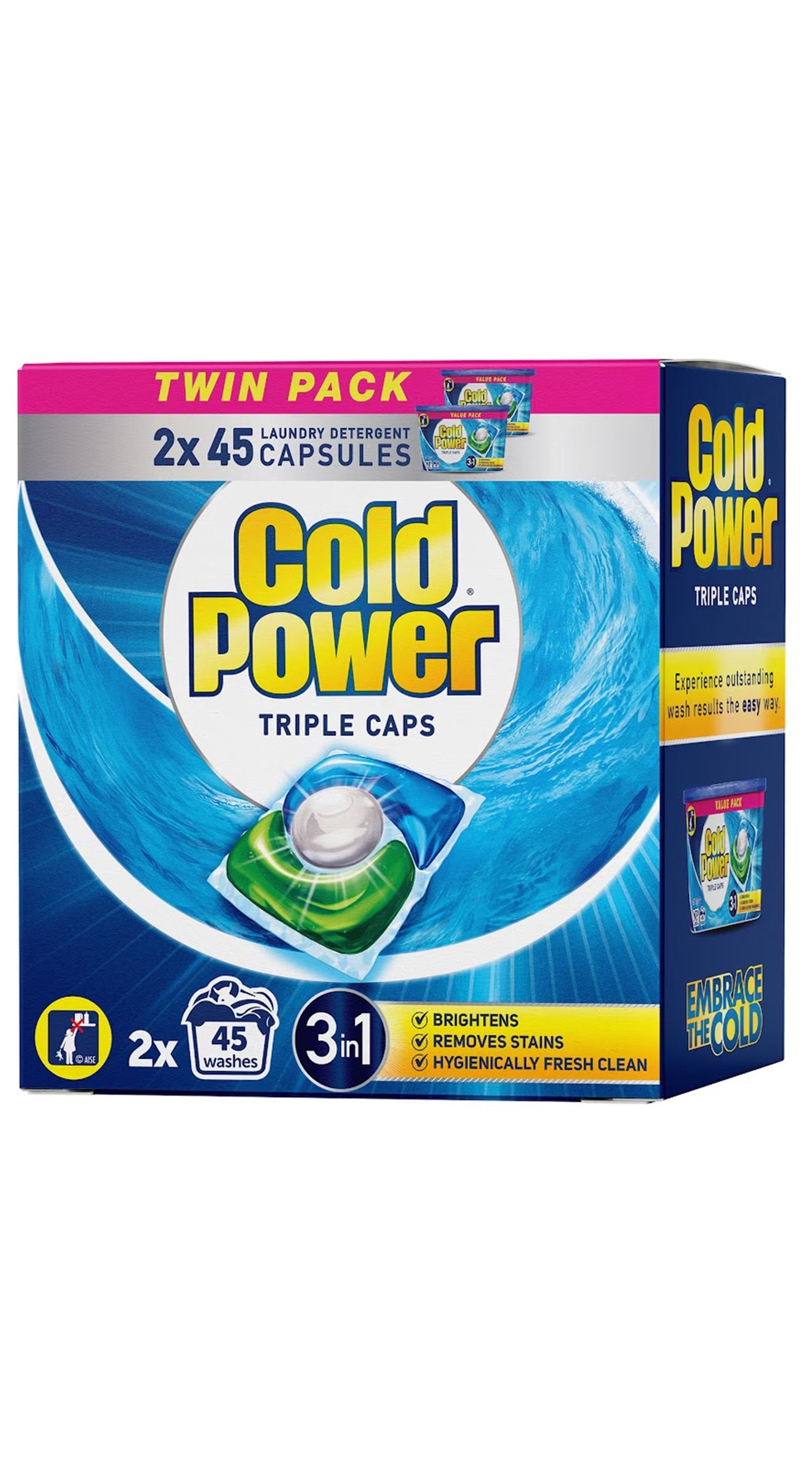 Cold Power 3 in 1 Laundry Triple
Caps 1 ea