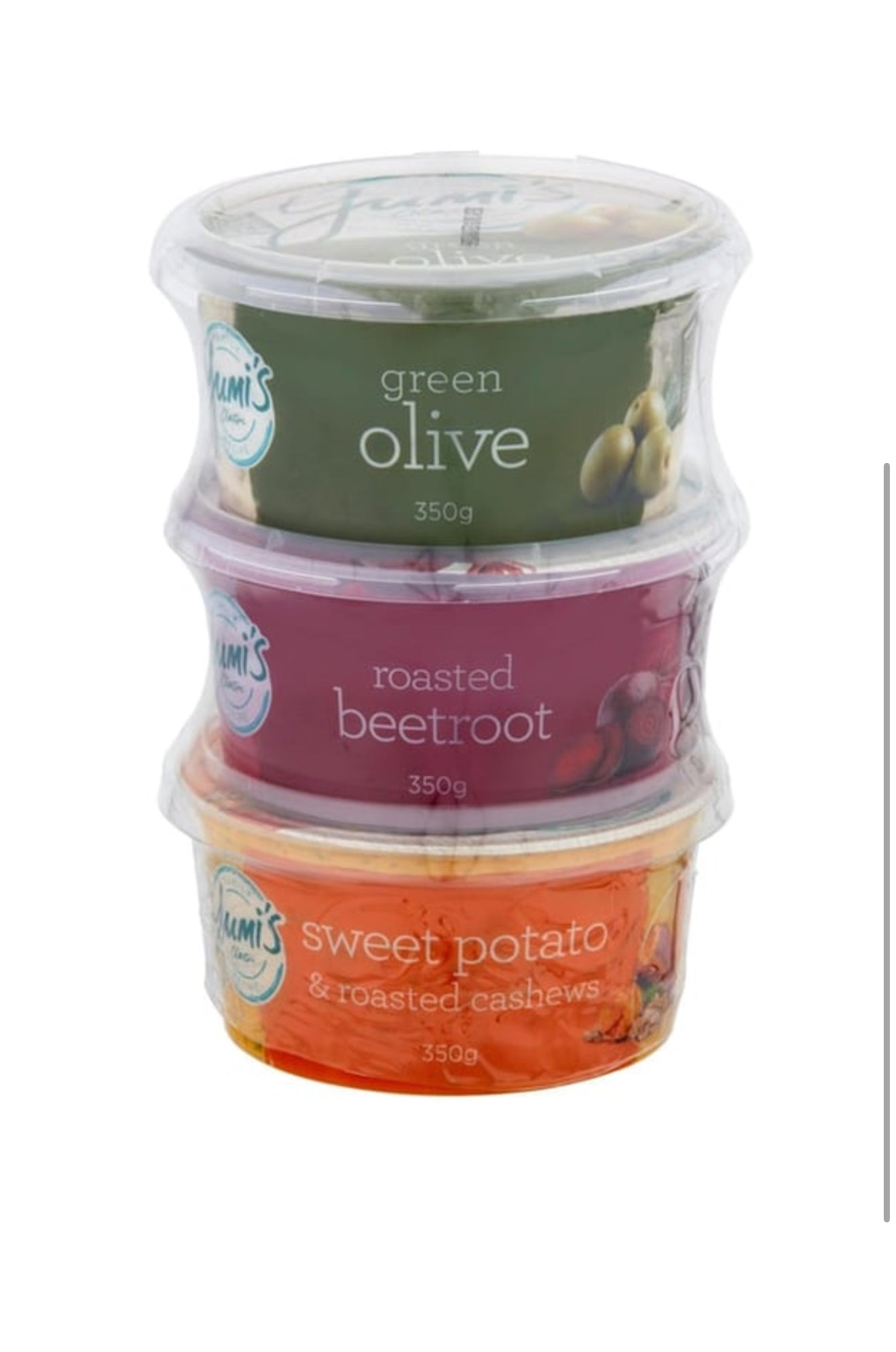 Yumi's Olive, Sweet Potato & Beetroot Dips 350 g x 3 pk