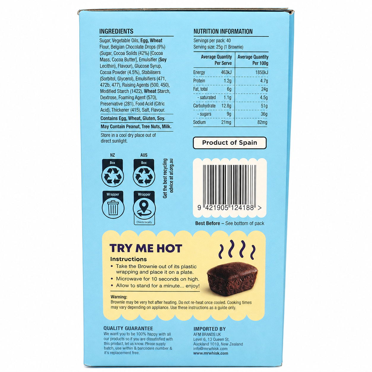 Mr. Whisk Take the Cake Chocolate Brownies 40 Pack 1 kg