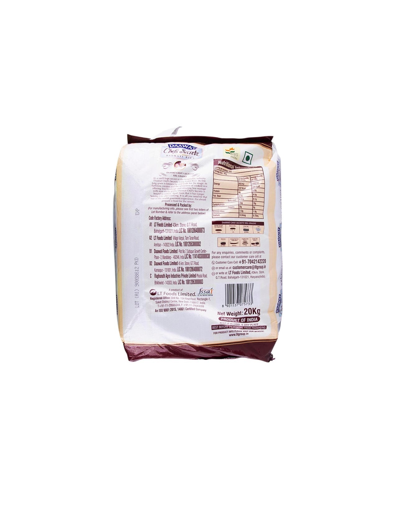 Daawat Chef's Secretz Basmati Rice
(20 kg)
