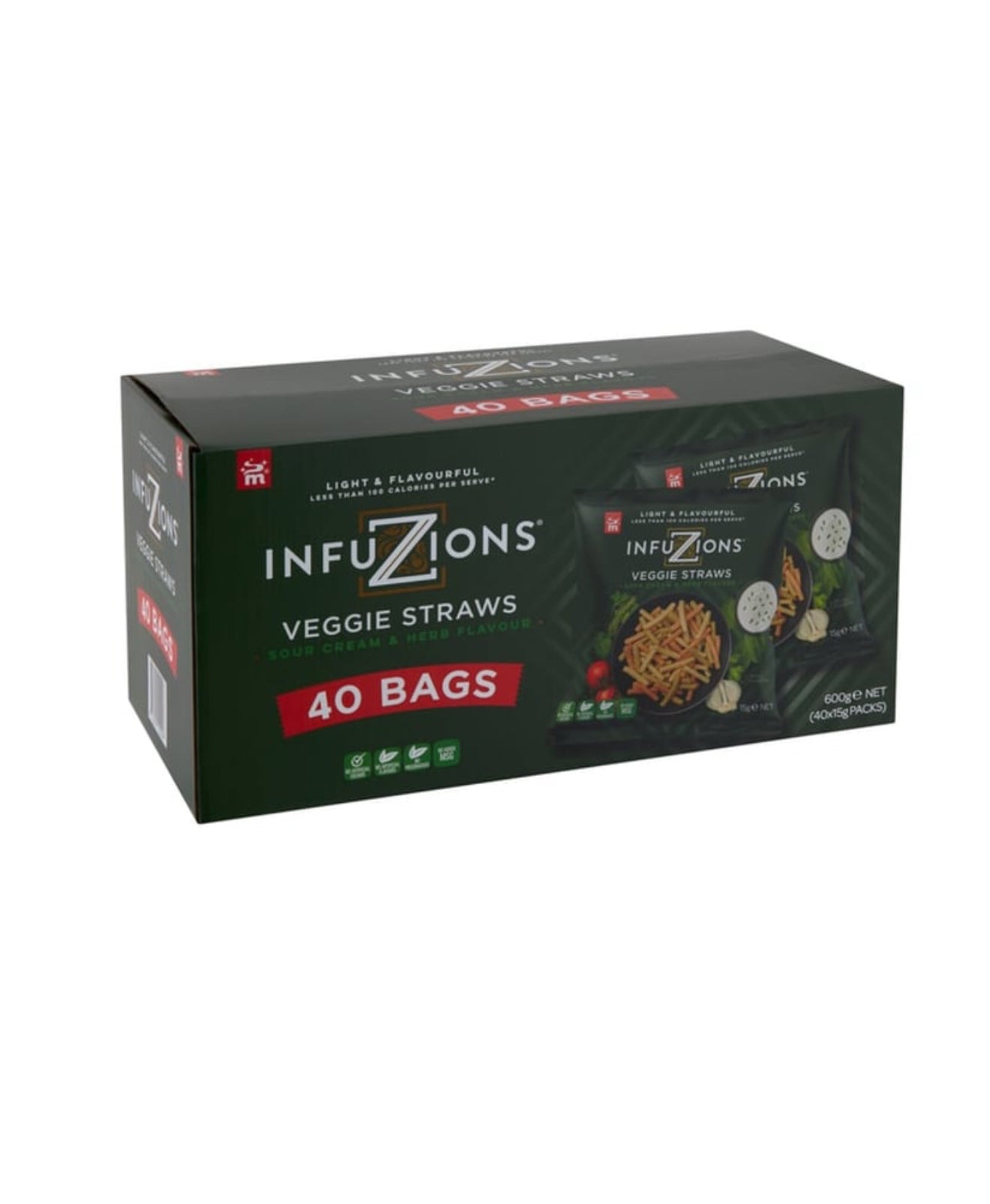 Majans Infuzions Sour Cream & Herb
Flavor Veggie Straws (15 g x 40 ct)