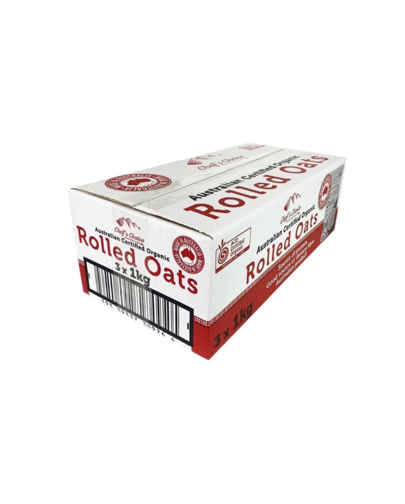 Chef's Choice Certified Organic
Rolled Oats (1 kg x 3 pk)