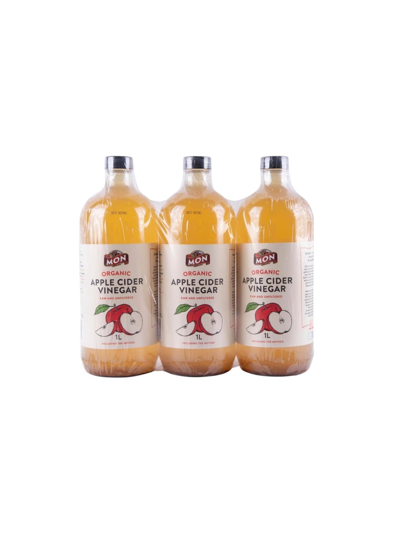Mon Organic Raw Apple Cider Vinegar 1 L x 3 pk