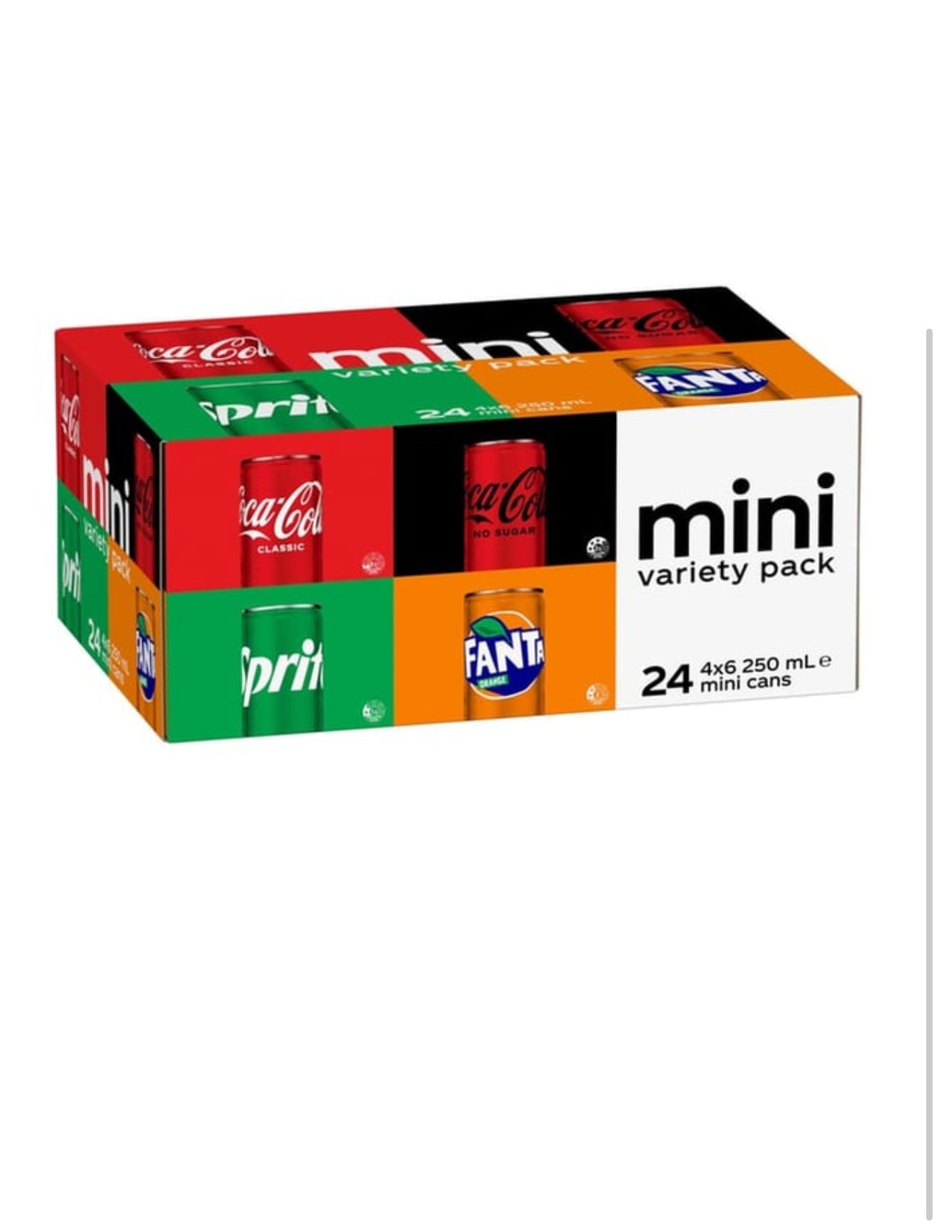 Coke Variety Pack Mini Soda Cans (250 ml x 24 ct)