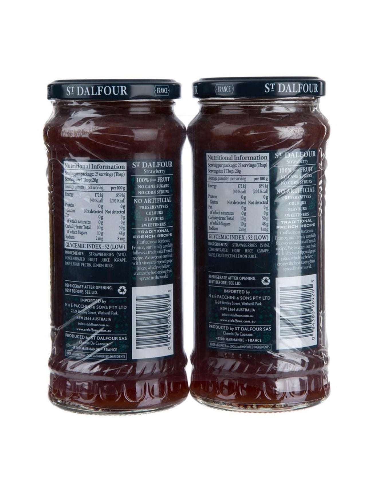 St Dalfour Strawberry Jam 500 g x
2 pk