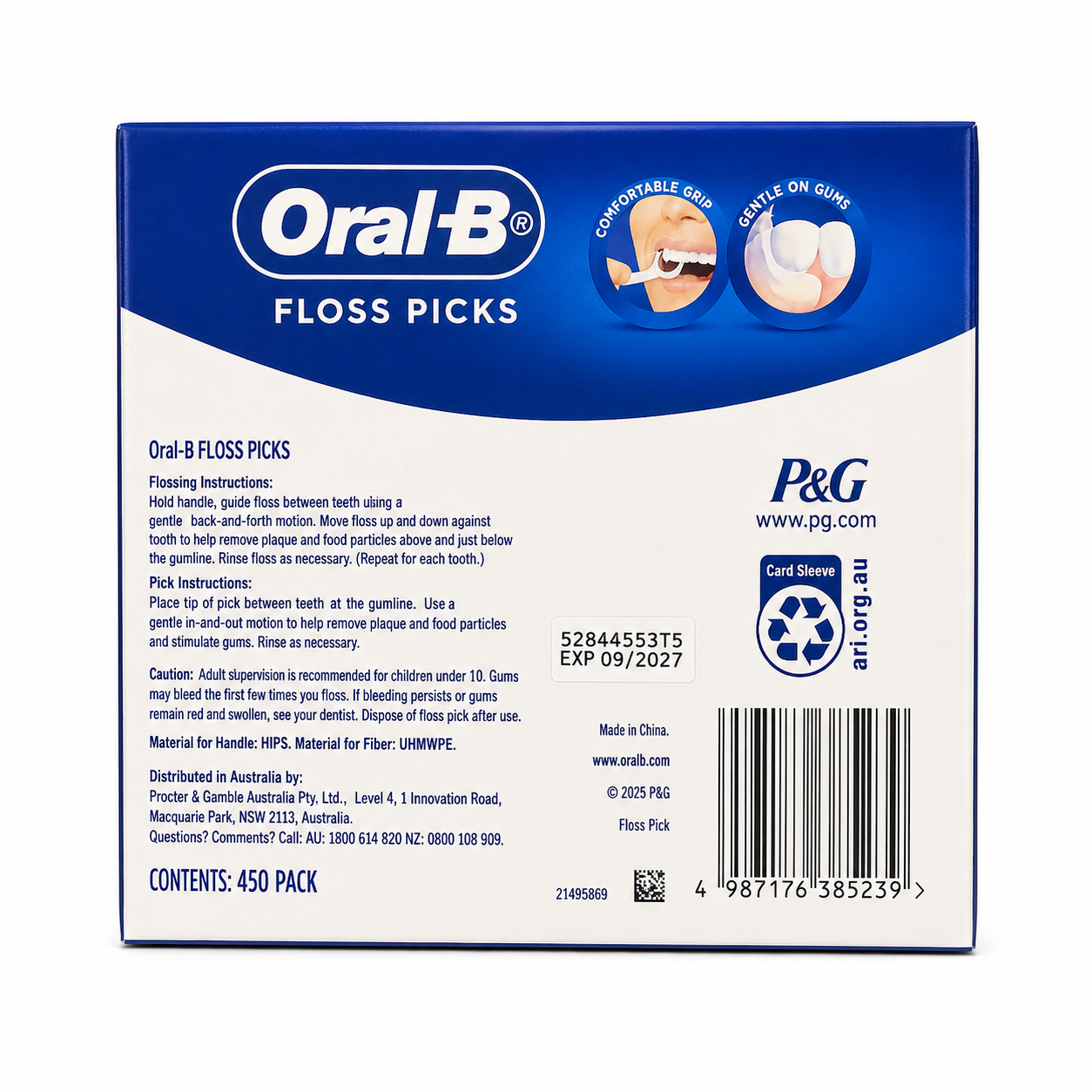 Oral-B Floss Picks 450 Pack