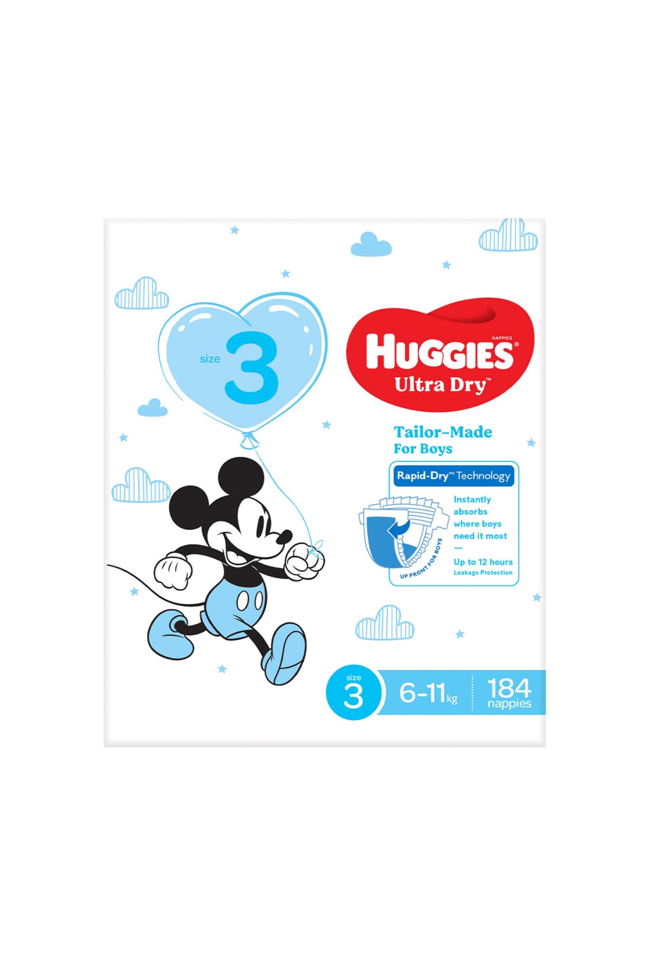 Huggies Boys' Ultra Dry Nappies
Size 3 Crawler