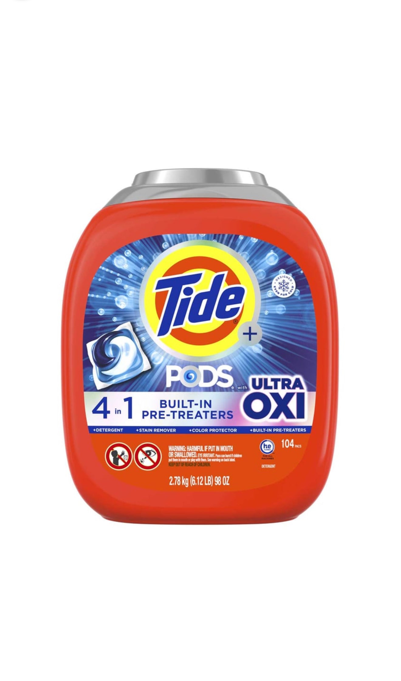 Tide Ultra Oxi Detergent Pods
104 pk