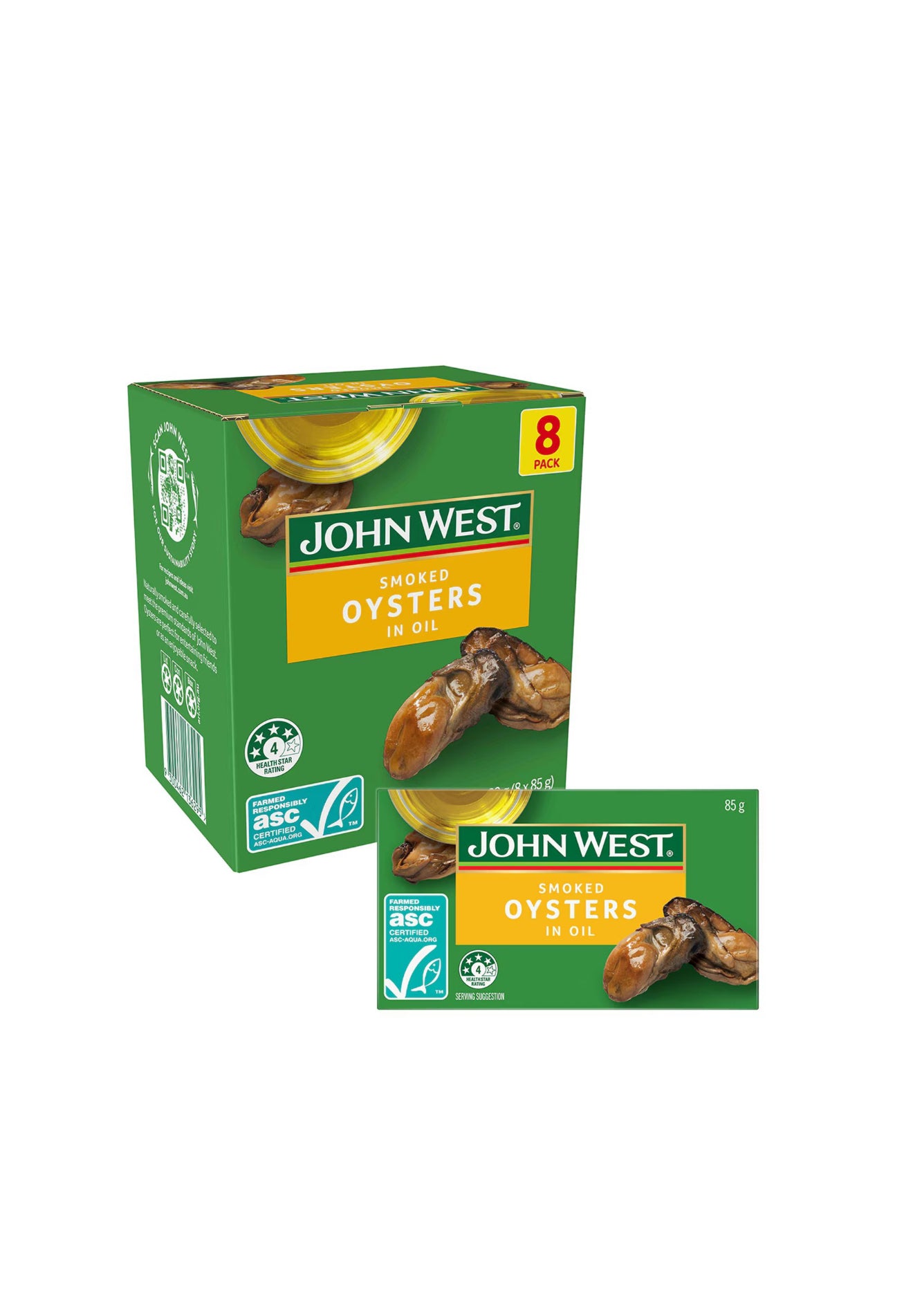 John West Smoked Oysters in Oil (85 g× 5pk)