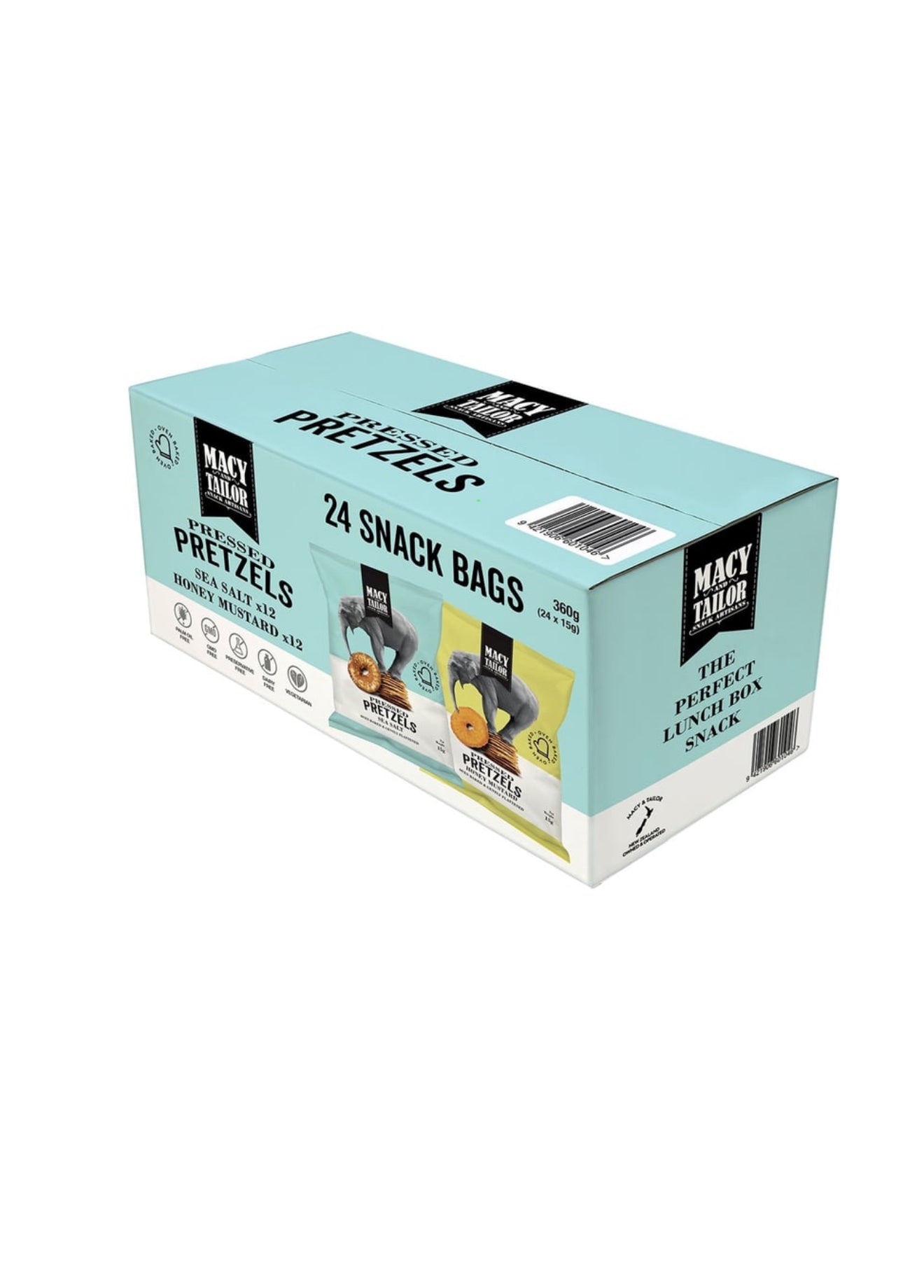 Macy & Tailor Sea Salt & Honey Mustard Pretzels (15 g x 24 pk)