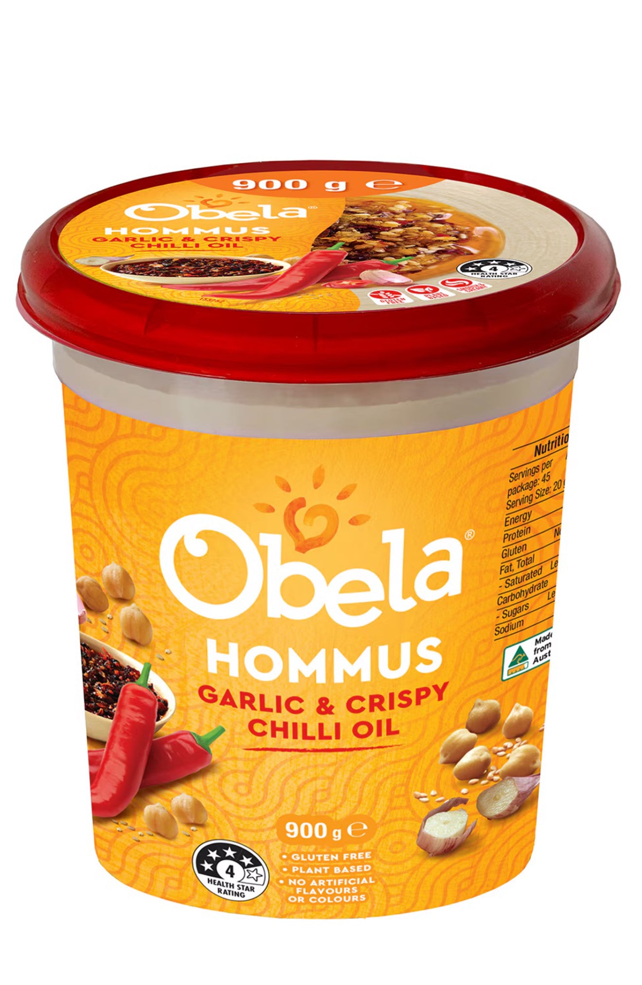 Obela Garlic & Crispy Chilli Oil
Hommus 900 g