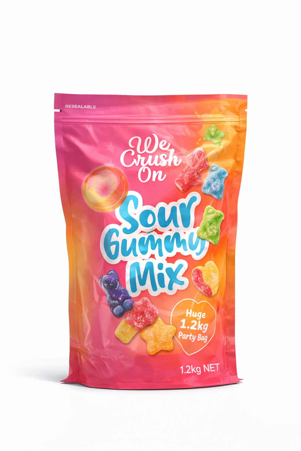 Sour gummy mix 1.2kg party bag assorted sour lollies