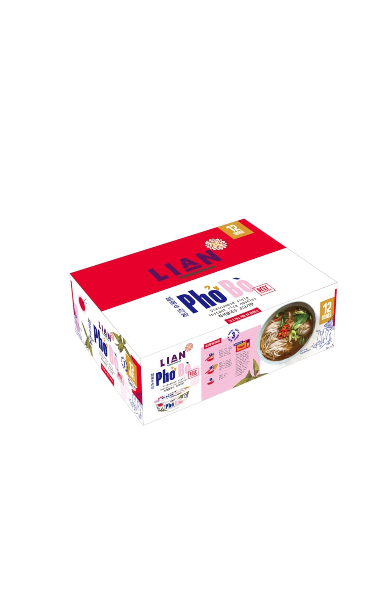 Lian Pho Bo Rice Noodles (70 g x
12 pk)