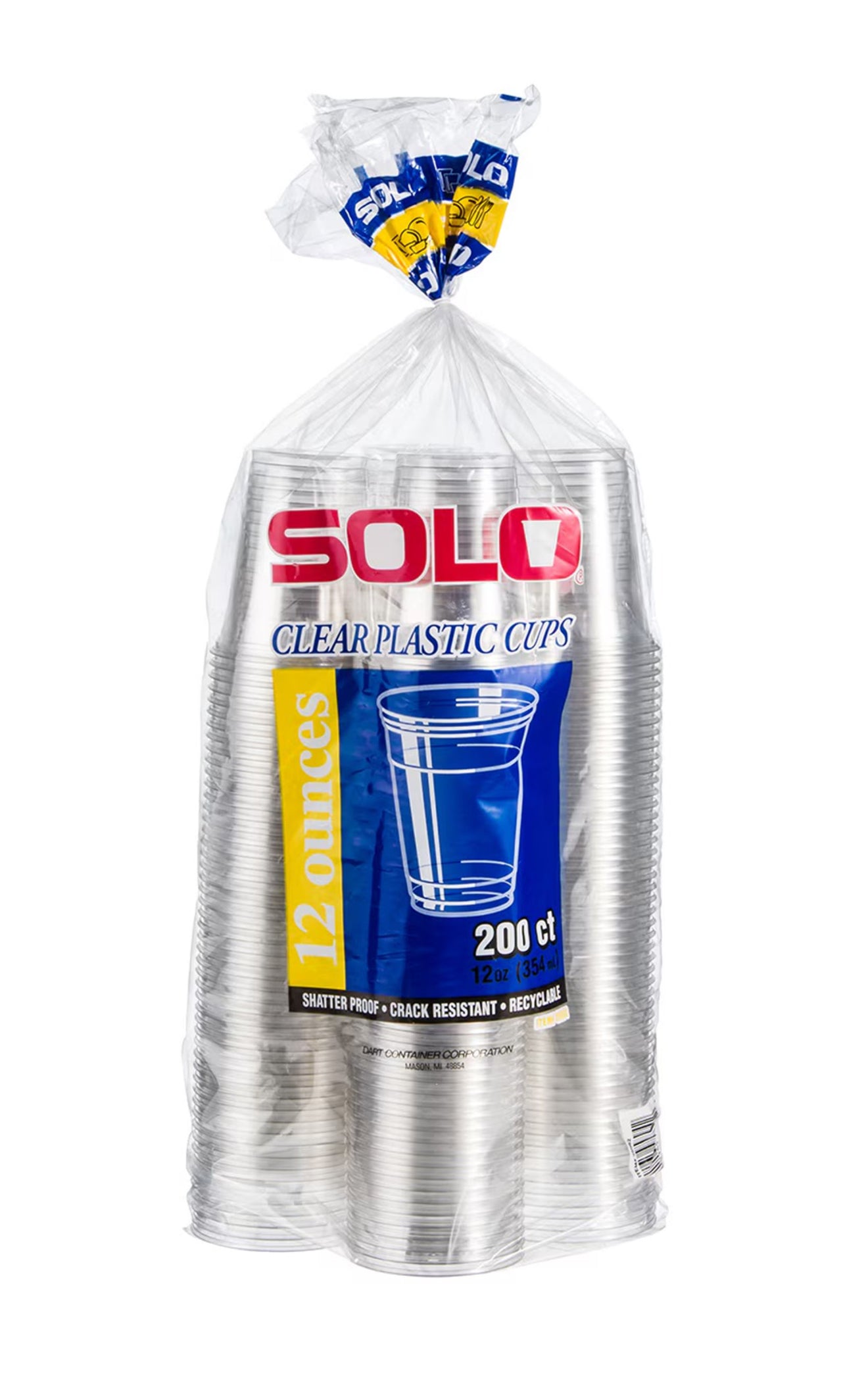 Solo Clear Plastic Cups 354 ml x
200 pk