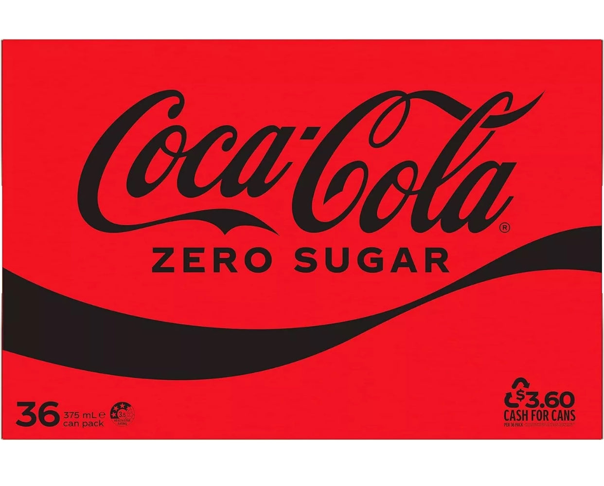Coca-Cola Zero Sugar Soft Drink Multipack Cans (36 x 375mL)