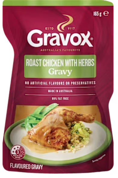 Gravox Liquid Gravy Roast
Chicken & Herb 165gr X 8