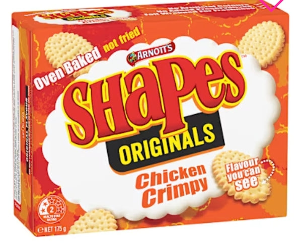 Arnotts Shapes Snacks
Chicken Crimpy 175g X 24