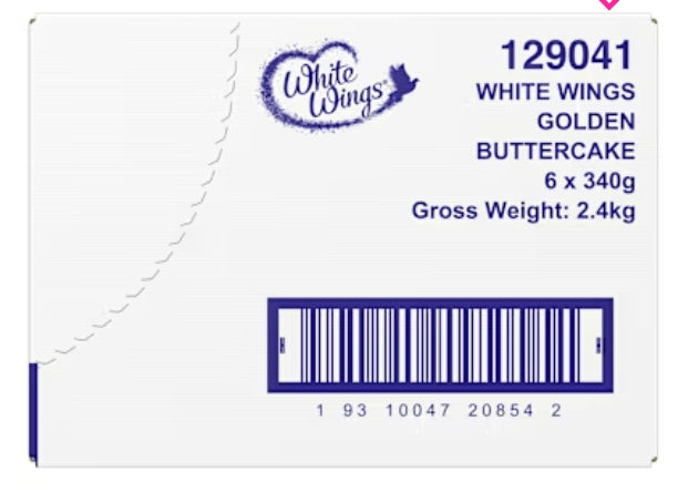 White Wings Cake Mix
Golden Buttercake 340GX6