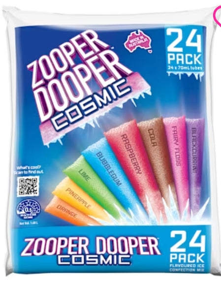 Zooper Dooper Water lce
Cosmic 24 X 7O MI X6