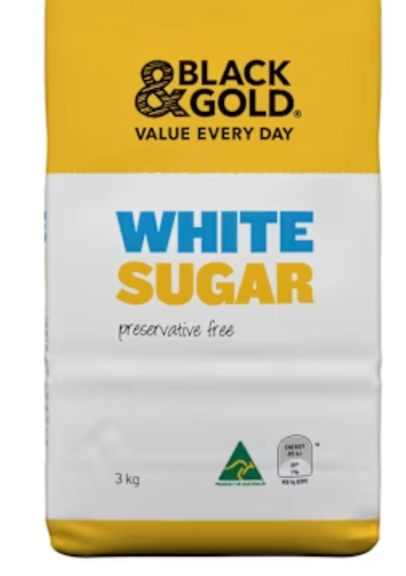 Black & Gold White Sugar 3kg
X4