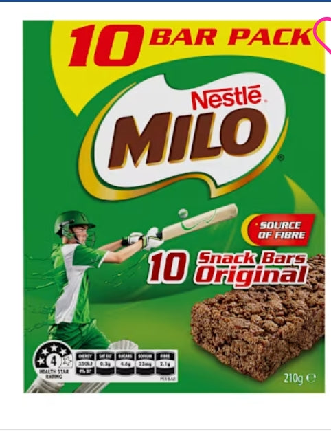 Nestle Milo Snack Cereal Bar
Snack Bars Original 5x21Og