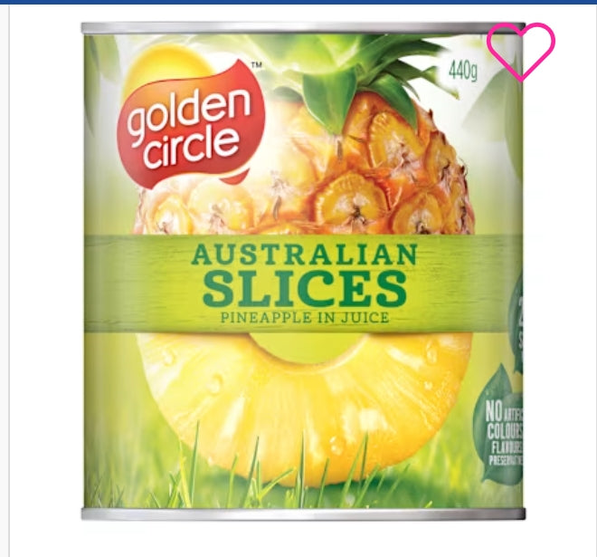 Golden Circle Australian
Pineapple Slices In Juice
440g × 12