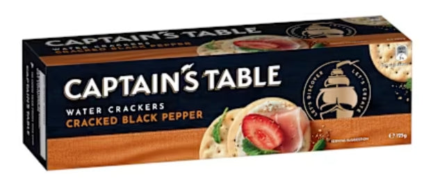 Kraft Captains Table Cracked
Pepper Biscuits 125g X 16