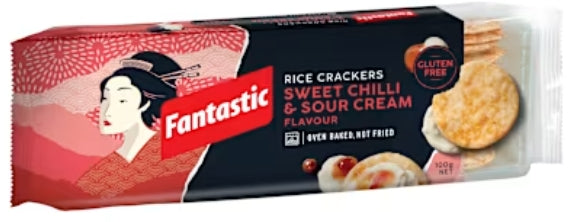 Fantastic Rice Crackers
Sweet Chilli And Sour Cream
100g