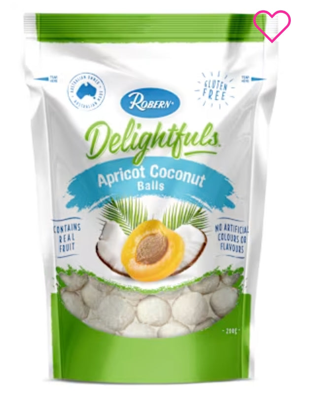Robern Delightfuls Apricot
Coconut Balls 200g