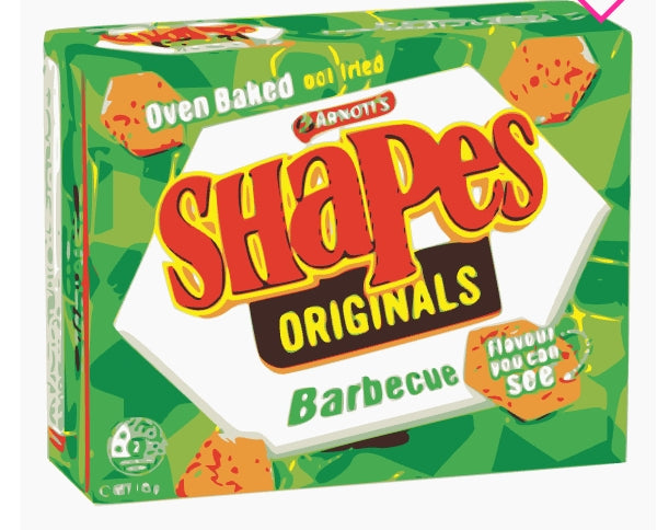 Arnotts Shapes Snacks
Original Barbecue 175g X 24