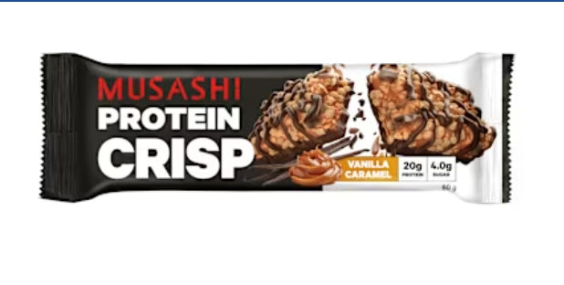 Musashi Prot Crisp Van
Caramel 60gx12