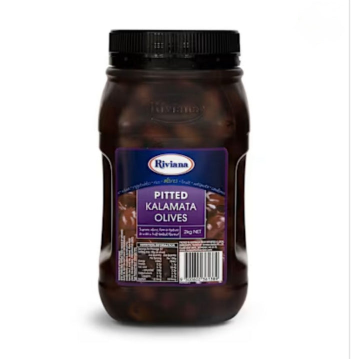 Riviana Kalamata olives are pitted 2kg
