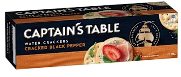 Kraft Captains Table Cracked
Pepper Biscuits 125g X 16