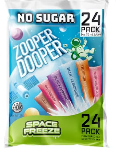 Zooper Dooper Water lce No
Sugar 24 X 70 MI