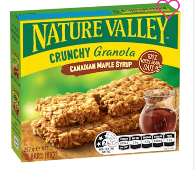 Nature Valley Crunchy Bar
Canadian Maple Syrup 252g
X5