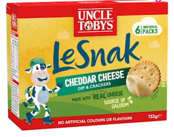 Uncle Tobys Le Snak Snacks
Cheddar 12x132g