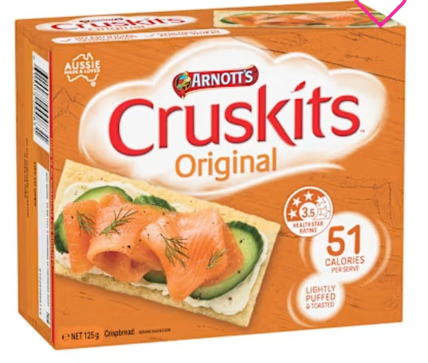 Arnotts Cruskits Crispbread
Original 125g