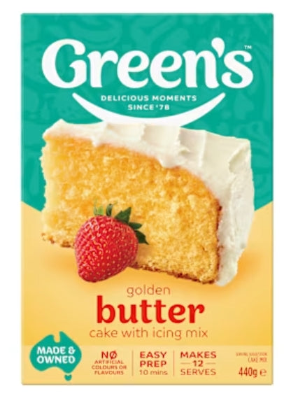 Green's Golden Butter Cake
Mix 440g