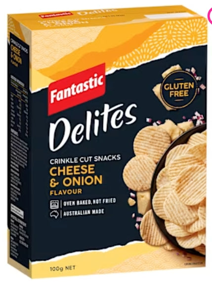 Fantastic Delites Rice Snacks
Cheese And Onion 100g X 12