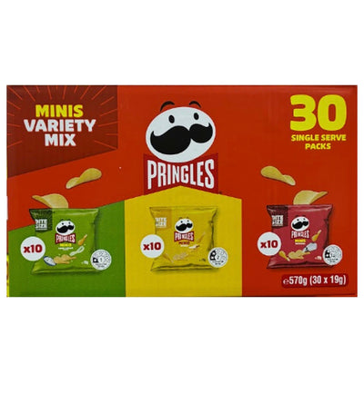 Pringles Minis Variety Mix Chips 30 Pack 570g (30 x 19g)