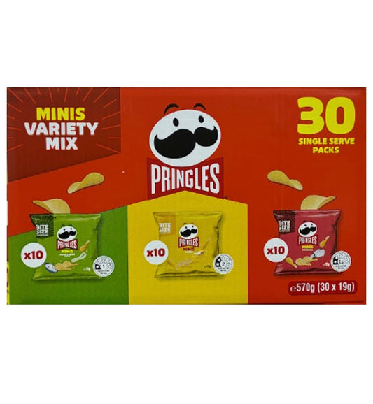 Pringles Minis Variety Mix 30 Pack 570g assorted single serve potato crisps