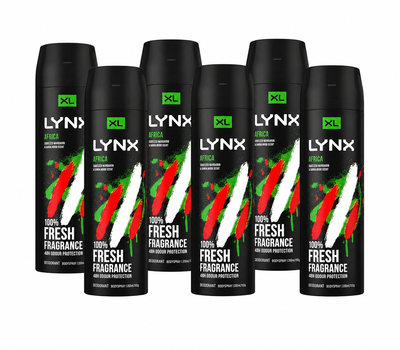 Lynx Africa Body Spray XL 200ml – 6 Pack