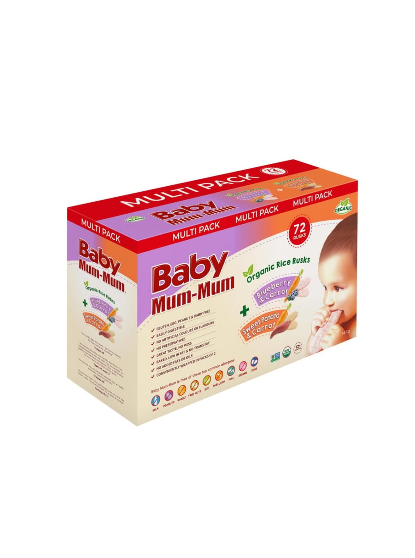 Baby Mum-Mum Organic Mixed
Rice Rusks 2 g x 72 pk