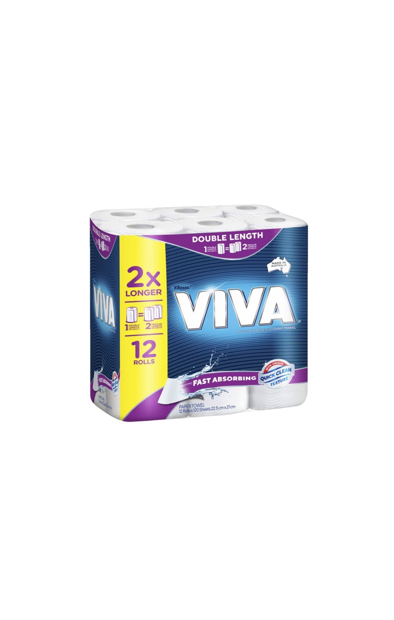 Viva Double Roll Paper Towel
Sheets 120 × 12 pk
