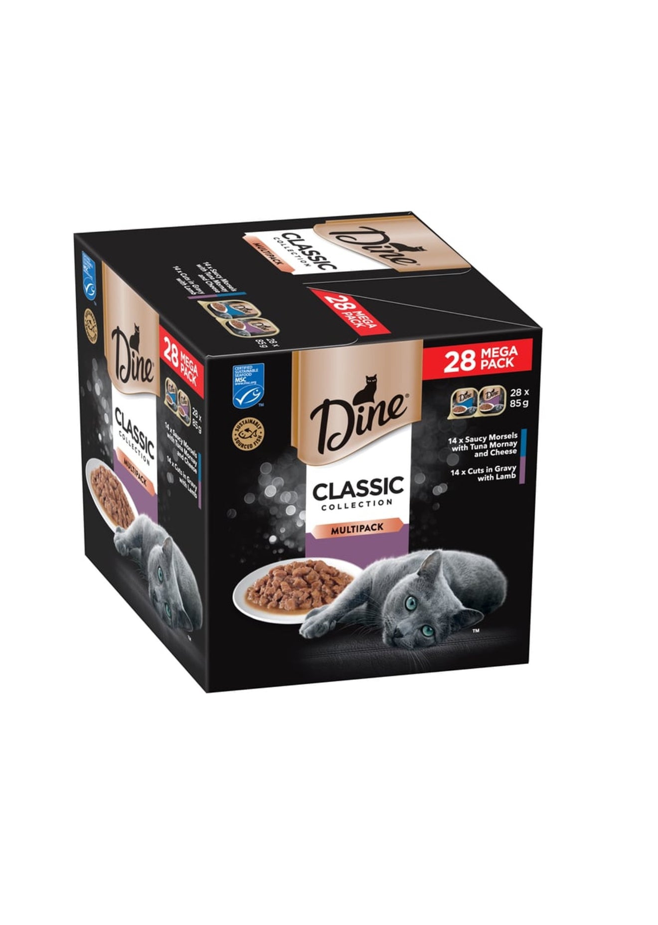 Dine Classic Collepkion Lamb & Tuna Mornay & Cheese Wet Cat
Food 28 pk