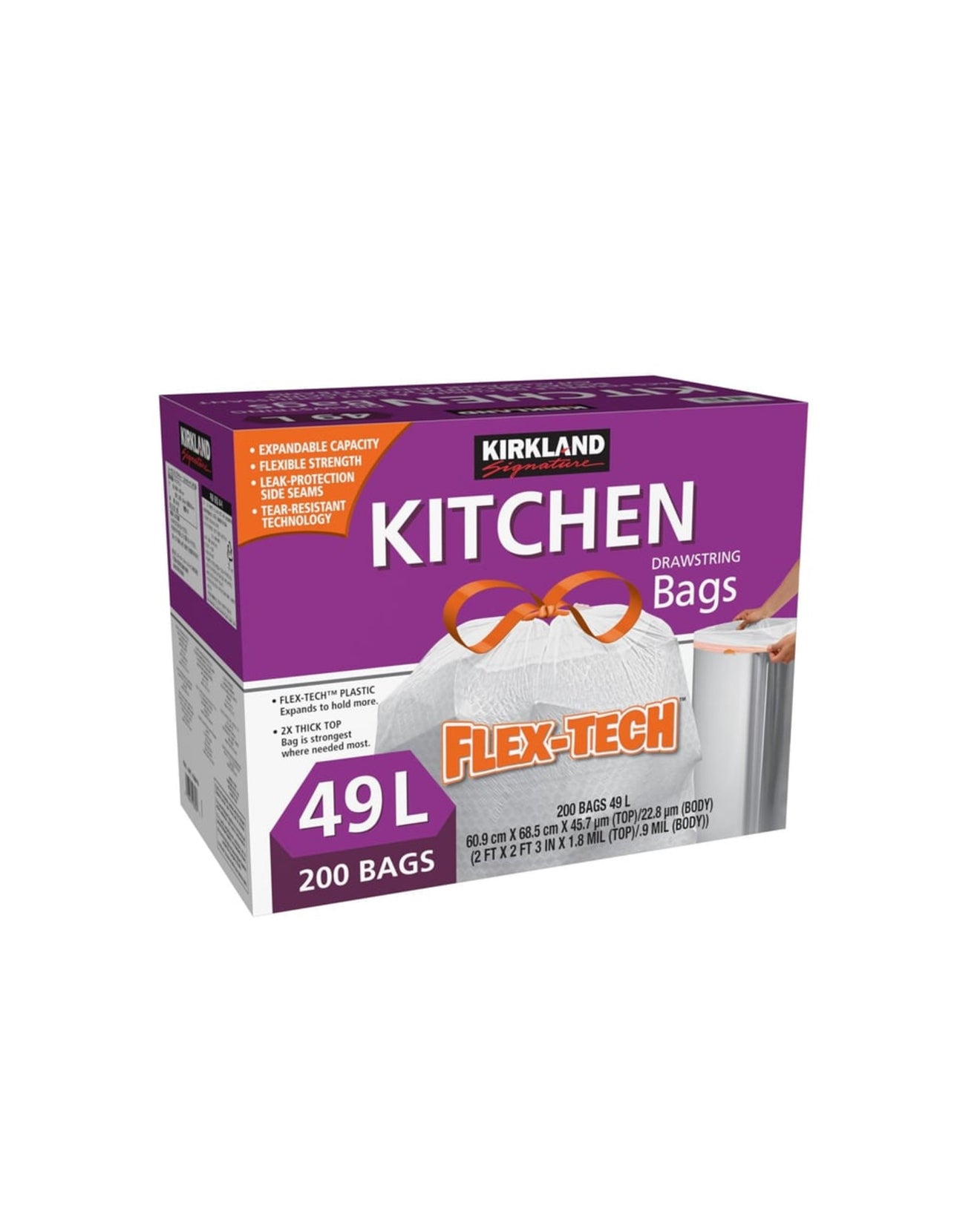 Kirkland Signature 49L Kitchen
Drawstring Bags 49 L x 200 pk