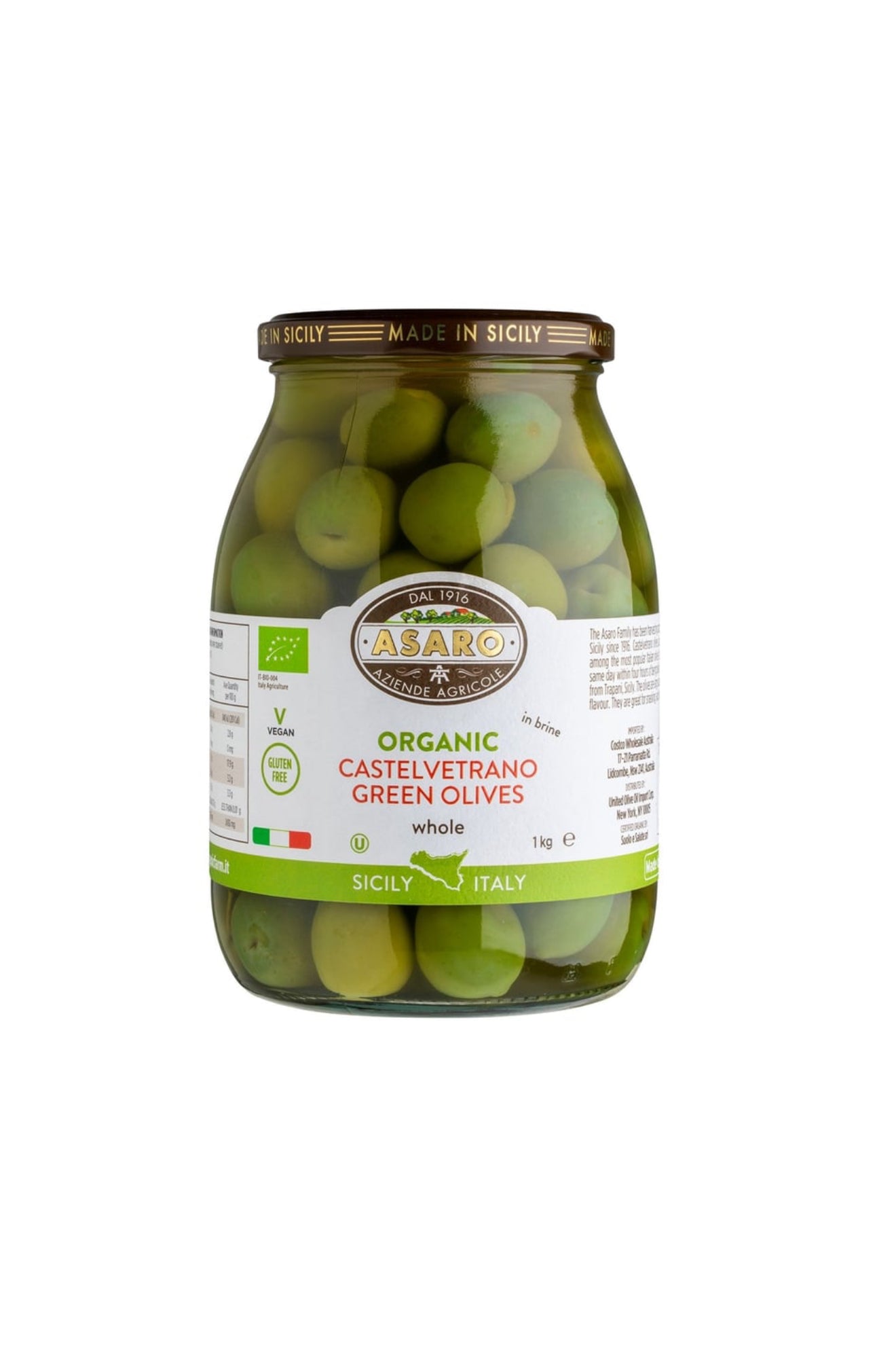 Asaro Farms Organic Green Sicilian
Olive (1 kg)