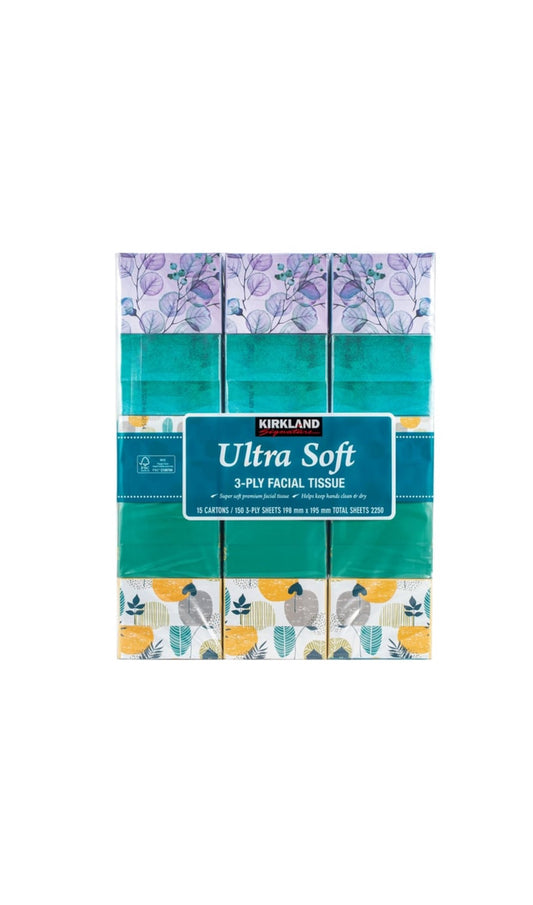 Kirkland Signature Ultra Soft Facial
Tissue 15 pk 150 sheets