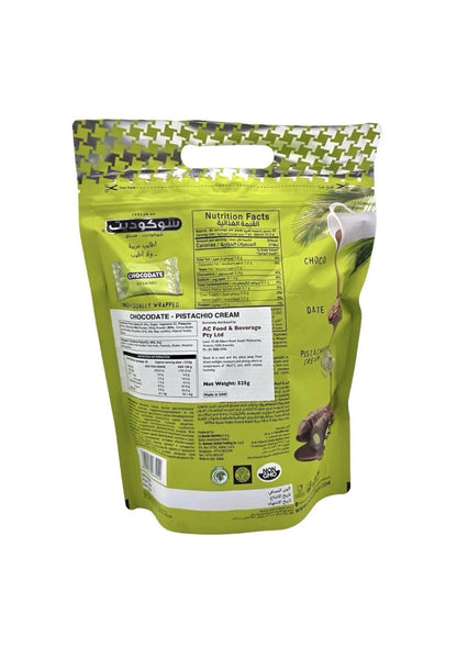 Dubai Chocodate Chocolate Date Pistachio Cream Dates 525g Individual Wrapped